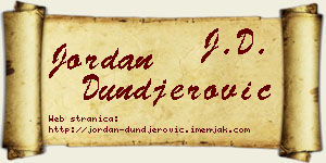 Jordan Dunđerović vizit kartica